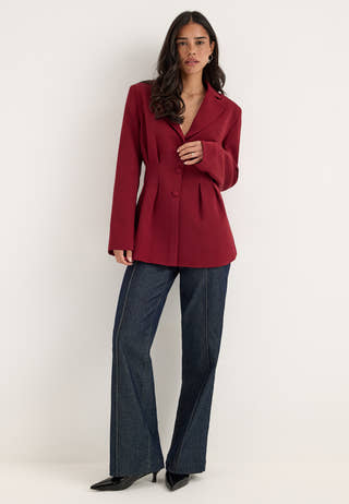 Shaped Blazer Red