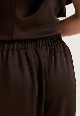 Satin Balloon Trousers Brown