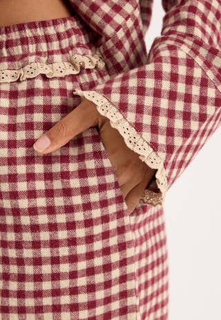Lisandra Flannel Pajama Shorts Patterned