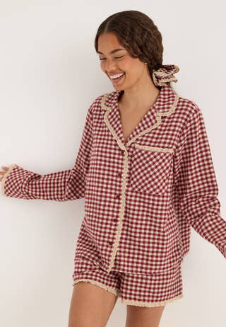 Flannel Pajama Shirt Patterned