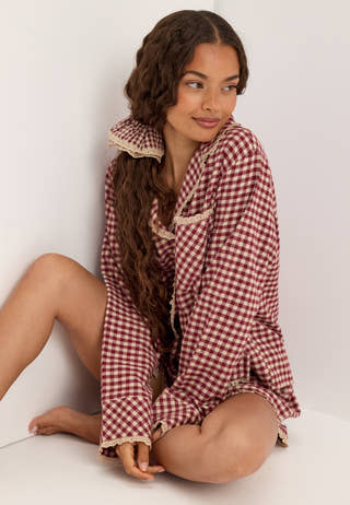 Flannel Pajama Shirt Patterned