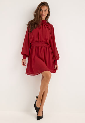 Draped Dress Red