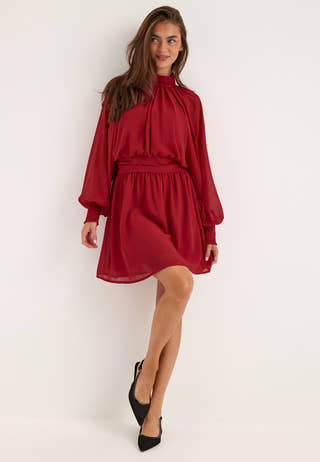 Draped Dress Red