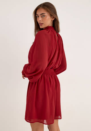 Draped Dress Red