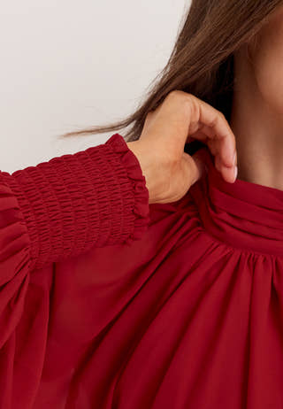 Draped Dress Red