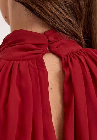 Draped Dress Red