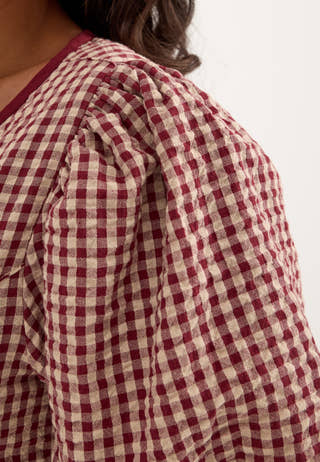 Contrast Gingham Dress Patterned