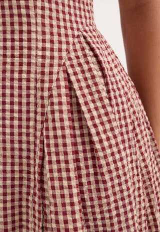 Contrast Gingham Dress Patterned