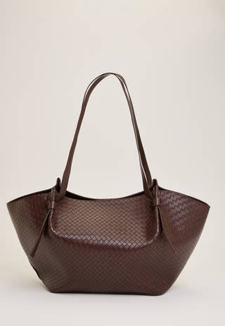 Braided Tote Bag Brown