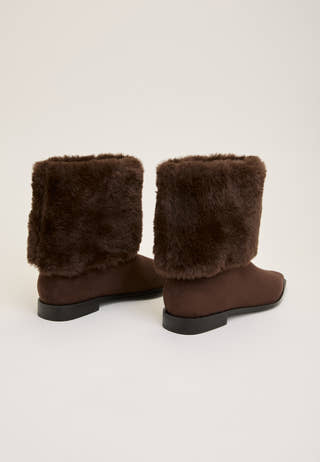 Faux Fur Boot Brown