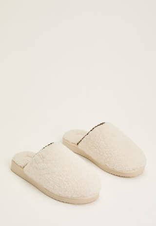 Teddy Slipper White