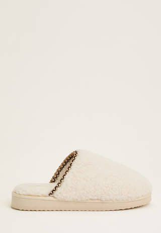 Teddy Slipper White