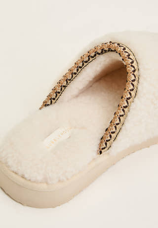 Teddy Slipper White