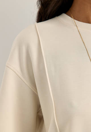 Vitelana O-neck 2/4 SWEAT T SH Beige