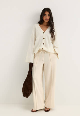 Vitelana Hw Wide Sweat Pants Beige