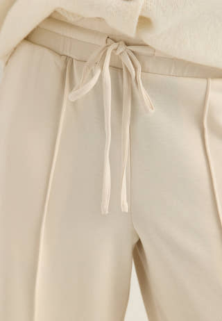Vitelana Hw Wide Sweat Pants Beige