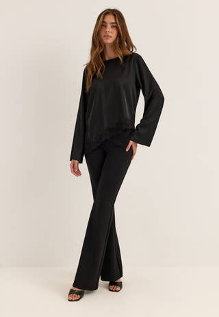 Vionara Lace L/S BLOUSE BLOUSE Black
