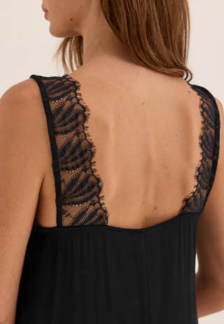 Awclaire Sl V-neck Ankle Lace Dress Blue