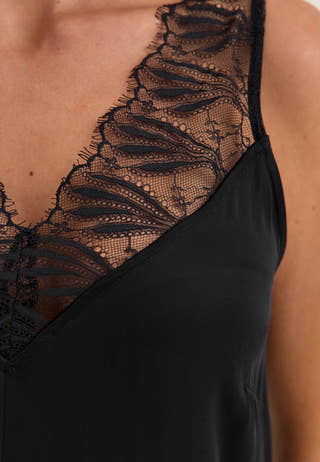 Awclaire Sl V-neck Ankle Lace Dress Blue