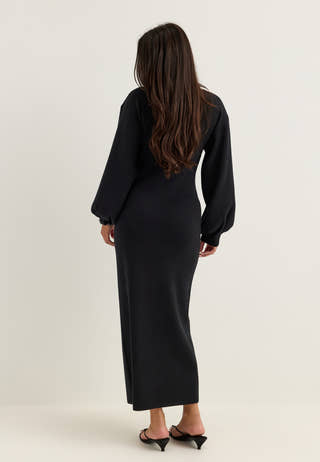 Knitted Midi Dress Black