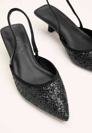 Onlcoco-11 Glitter Slingback Shoes Black