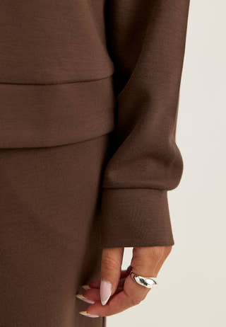 Pcmichelle Scuba Ls Top Brown