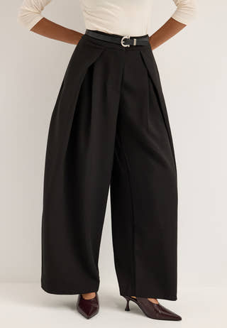 Onlyasmine Mw Pleat Barrel Pan Black