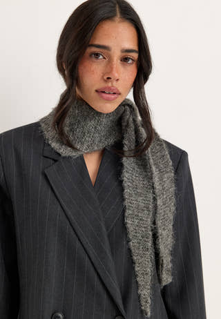 Knitted Mini Scarf Grey