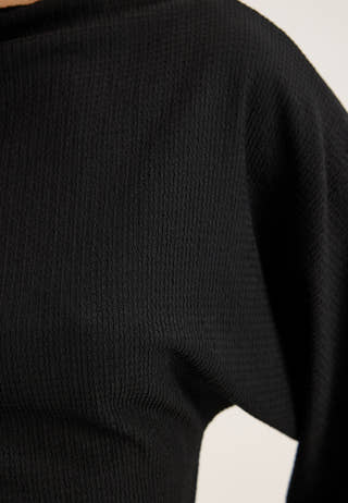 Funnel Neck Top Black