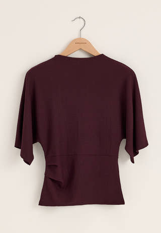 Funnel Neck Top Red