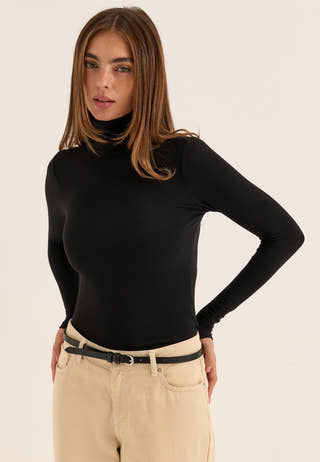 Onlglamour L/S ROLL-NECK TOP R Black