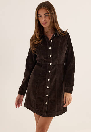 Vmdaisy Ls Short Cord Dress Brown