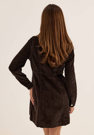 Vmdaisy Ls Short Cord Dress Brown