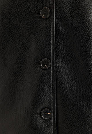 Fur Collar PU Jacket Black