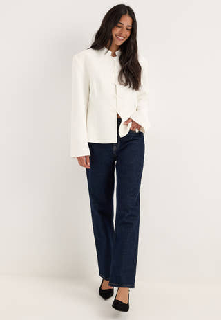 Agraffe Short Blazer White