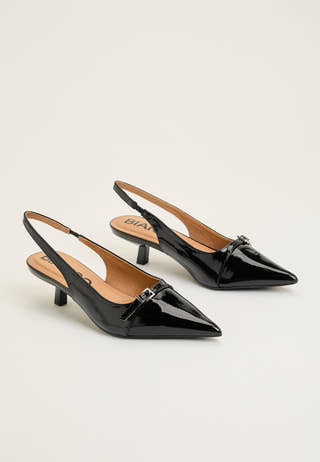 Biakristin Kitten Heel Mary Jane Faux Leather Black
