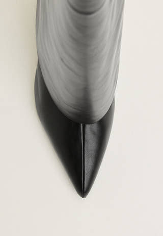 Biamaralyn Fold Over Boot Faux Leather Black