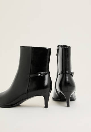 Biaabbie Buckle Zip Boot Faux Leather Black