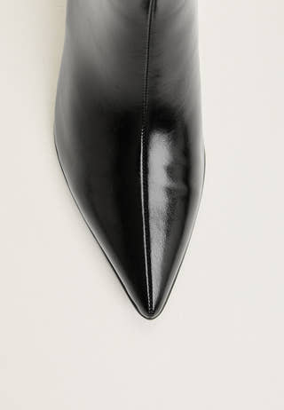 Biaabbie Buckle Zip Boot Faux Leather Black