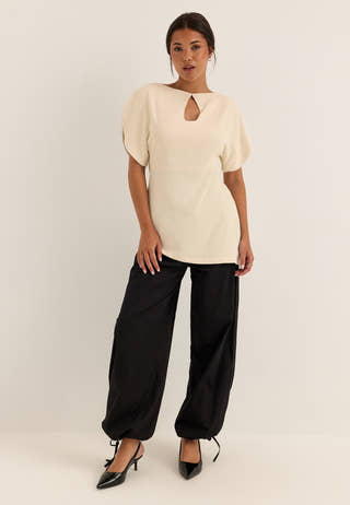 Rounded Sleeve Blouse White
