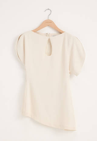 Rounded Sleeve Blouse White