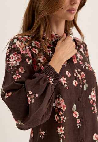 Vielma Bai L/S SHIRT Brown