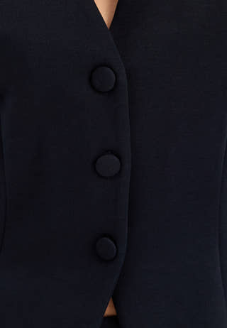 Visiffi V-neck L/S SWEAT CARDIGAN Blue