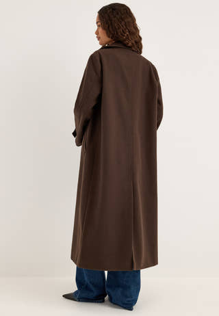 Vifemke L/S BUTTON LONG COAT Brown