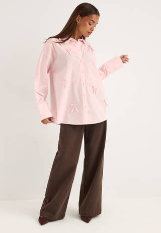 Viisolda Oversize Shirt Bow Pink