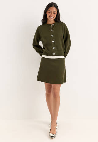 Vmnoella Ls O-neck Cardigan Green