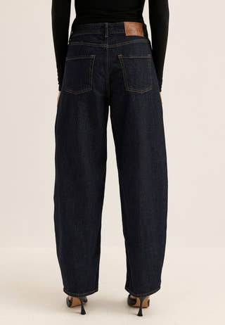 Pcgrace Mw Barrel Ank Jeans Blue