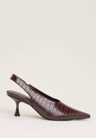 High Vamp Pointy Slingback Red