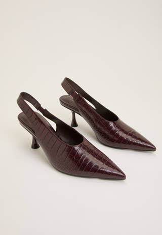 High Vamp Pointy Slingback Red