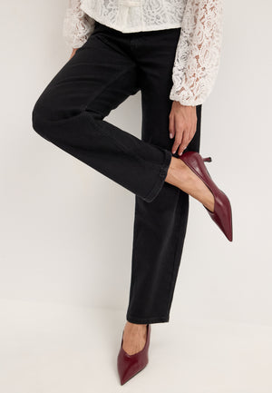 High Shine Buckle Slingback Red